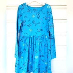 Frozen 2 Blue Elsa Anna Long Sleeve Cotton Dress!!!